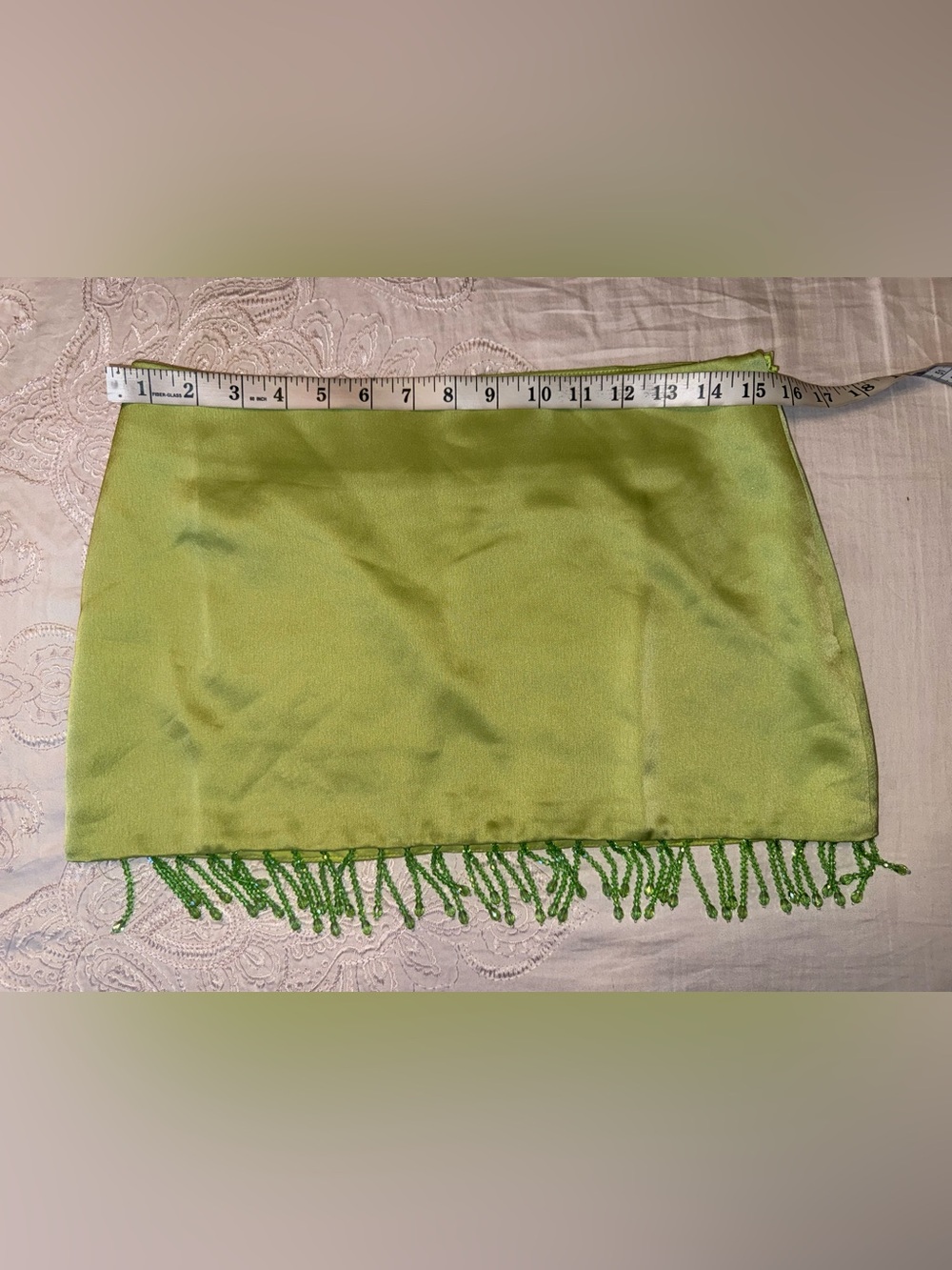 Peppermayo Bora Bora Beaded Mini Skirt Lime Green Size S - Picture 6 of 9